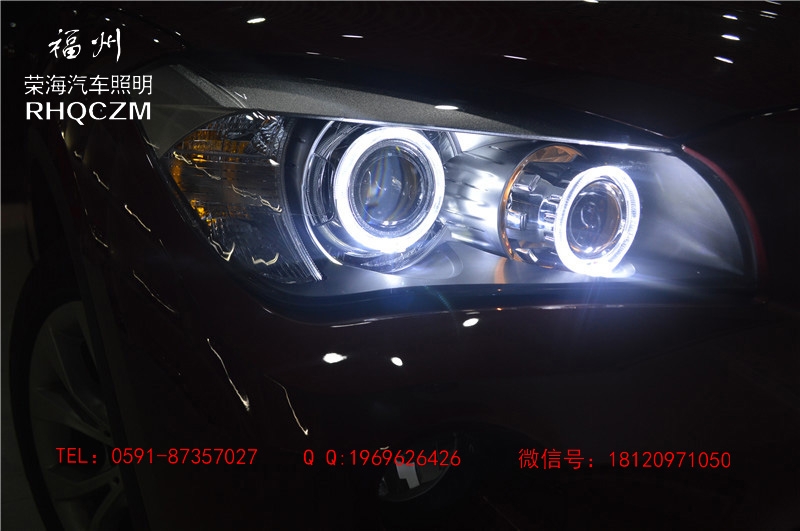 寶馬X1車燈改裝，海拉5雙光透鏡改裝，福州改大燈，天使眼惡魔眼，福州榮海照明