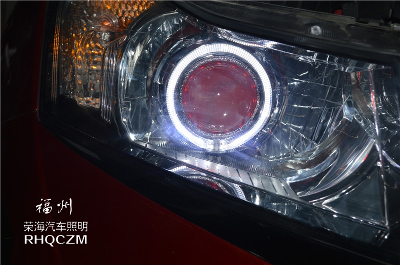 科魯茲汽車燈光改裝，福州改氙氣燈，天使眼惡魔眼淚眼改裝，福州榮海照明
