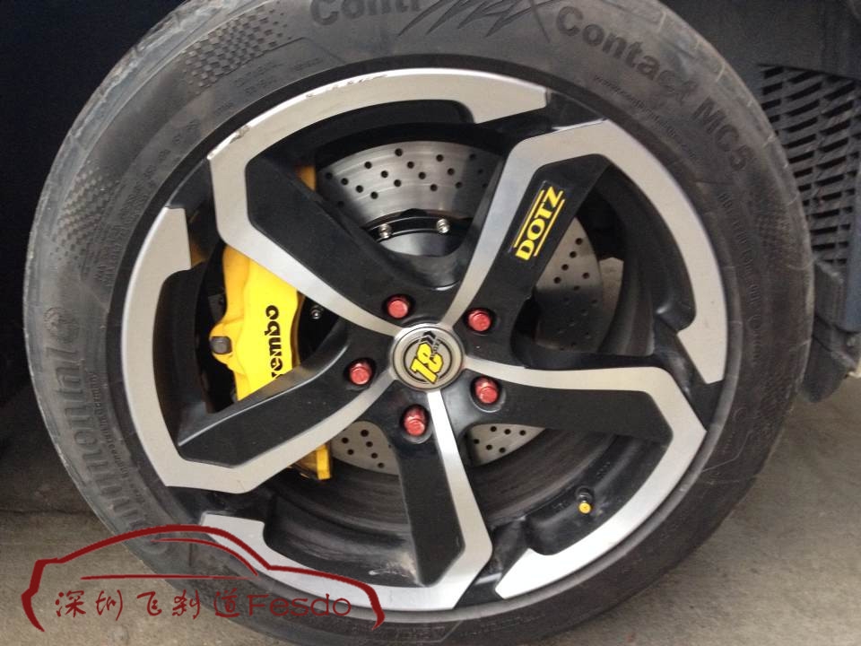 BREMBO OE款17Z前六后四，寶馬5系改裝案例后輪雙卡鉗