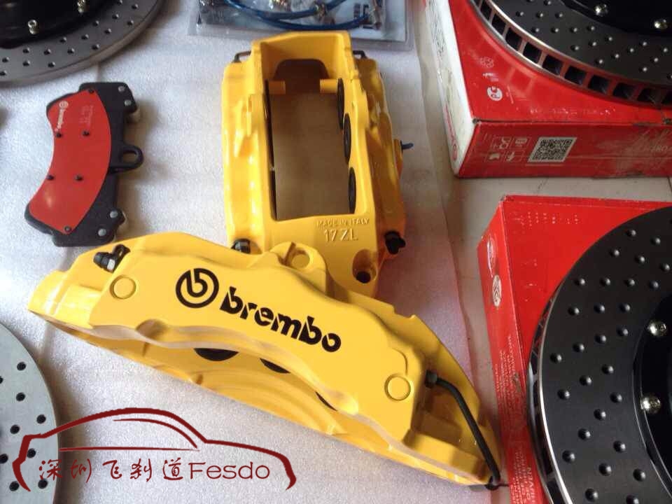 BREMBO OE款17Z大六活塞與后加大盤(pán)套裝，大眾途觀改裝案例