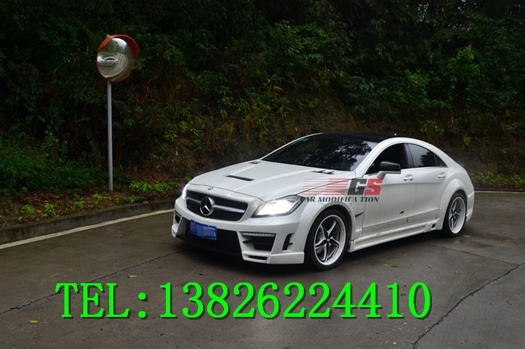 奔馳CLS300 350 AMG級W218改裝GSC寬體大包圍排氣管碳纖維機蓋