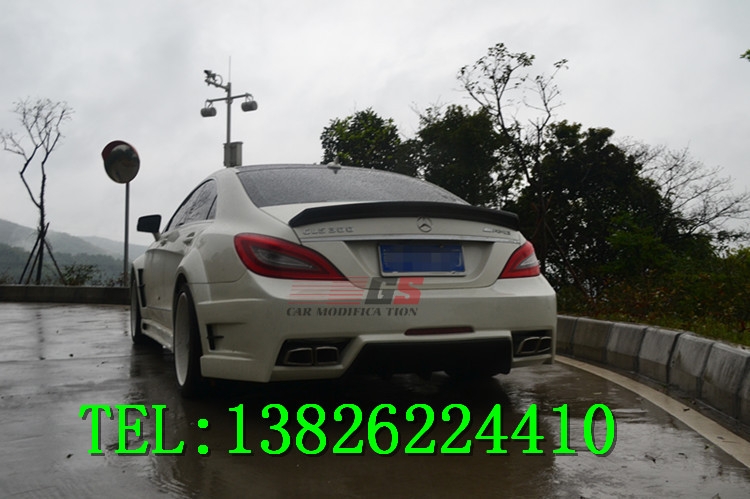 奔馳CLS300 350 AMG級W218改裝GSC寬體大包圍排氣管碳纖維機蓋