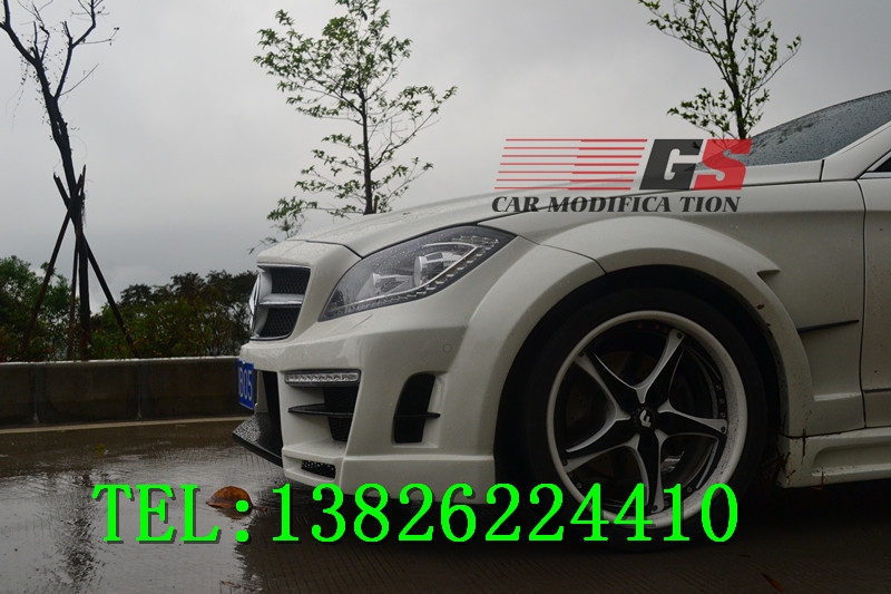 奔馳CLS300 350 AMG級(jí)W218改裝GSC寬體大包圍排氣管碳纖維機(jī)蓋