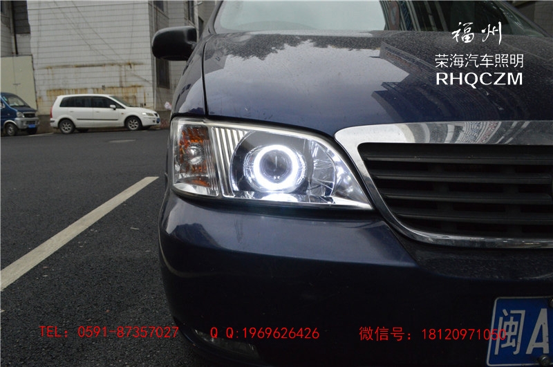 福州改燈 GL8大燈升級奧迪Q5雙光透鏡天使眼 福州榮海汽車照明