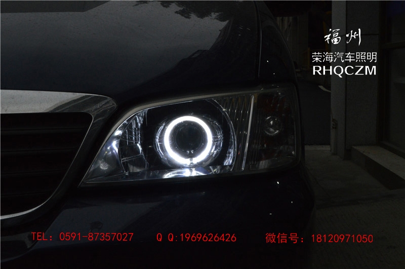 福州改燈 GL8大燈升級奧迪Q5雙光透鏡天使眼 福州榮海汽車照明