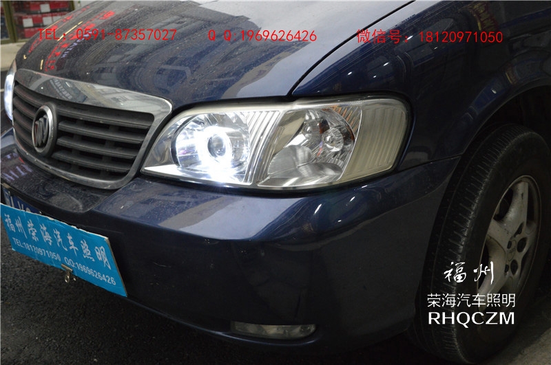 福州改燈 GL8大燈升級奧迪Q5雙光透鏡天使眼 福州榮海汽車照明