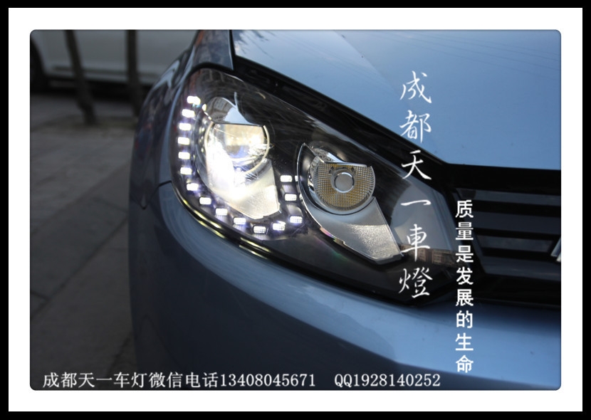 成都高爾夫6改車燈|成都高爾夫6車燈改裝氙氣燈雙光透鏡