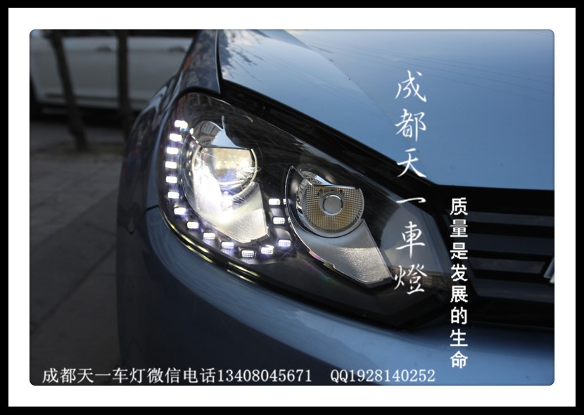 成都高爾夫6改車燈|成都高爾夫6車燈改裝氙氣燈雙光透鏡