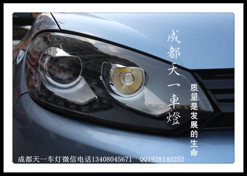 成都高爾夫6改車燈|成都高爾夫6車燈改裝氙氣燈雙光透鏡