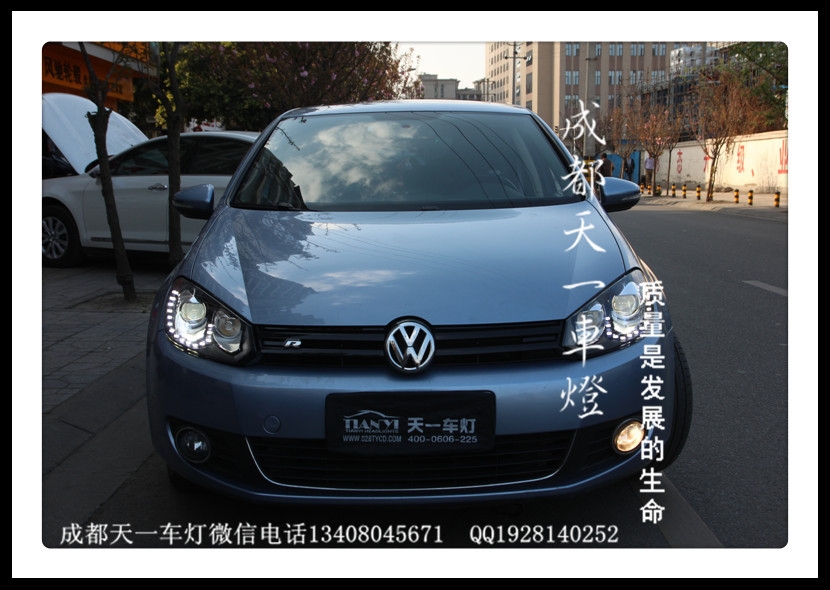 成都高爾夫6改車燈|成都高爾夫6車燈改裝氙氣燈雙光透鏡
