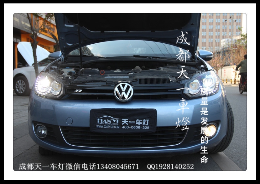 成都高爾夫6改車燈|成都高爾夫6車燈改裝氙氣燈雙光透鏡