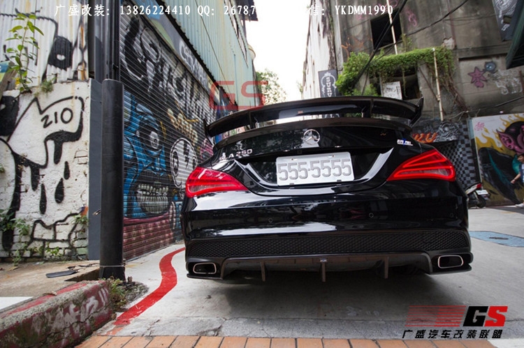 奔馳CLA改裝碳纖維尾翼 Revozport款包圍W117 CLA45 CLA250大包圍