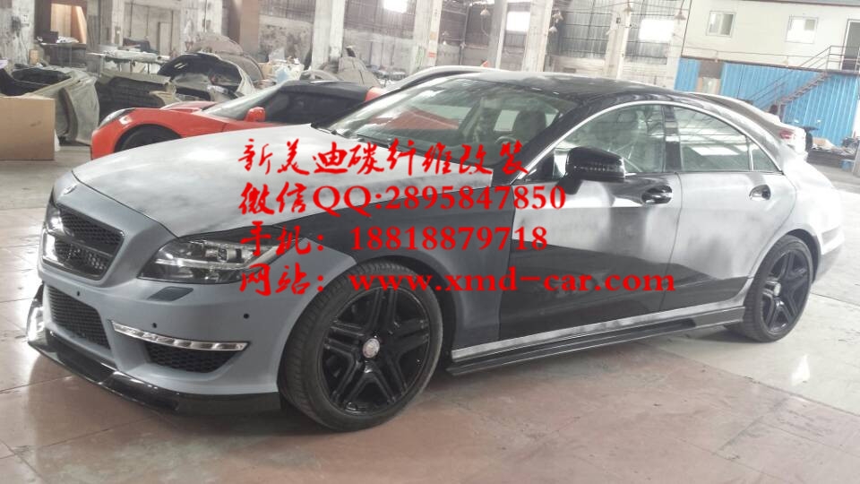 奔馳CLS改裝大小包圍碳纖維前后擾流板碳纖維機蓋前后唇排氣管