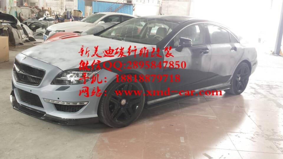 奔馳CLS改裝大小包圍碳纖維前后擾流板碳纖維機蓋前后唇排氣管