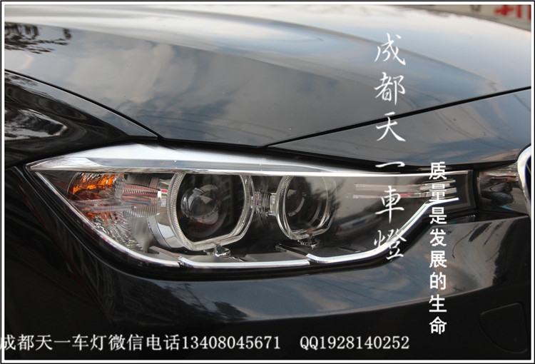 成都寶馬新3系車燈改裝升級LED天使眼燈眉
