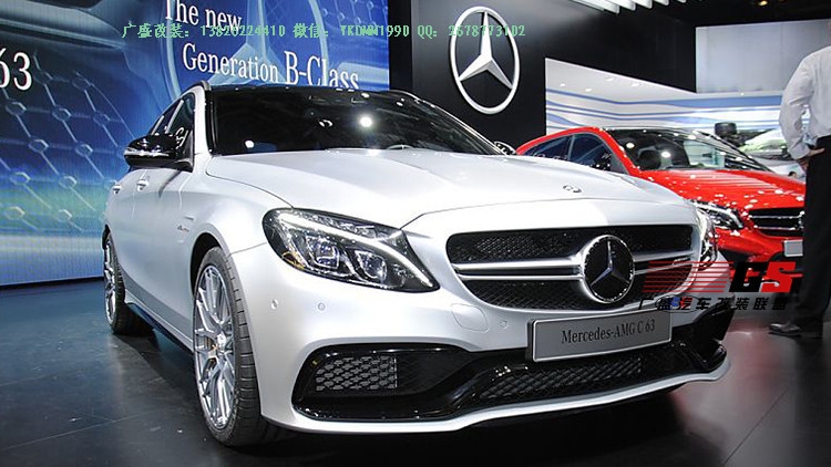 14奔馳C級(jí)C260 C200 C180 W205改裝AMG大包圍前杠中網(wǎng)尾翼排氣管
