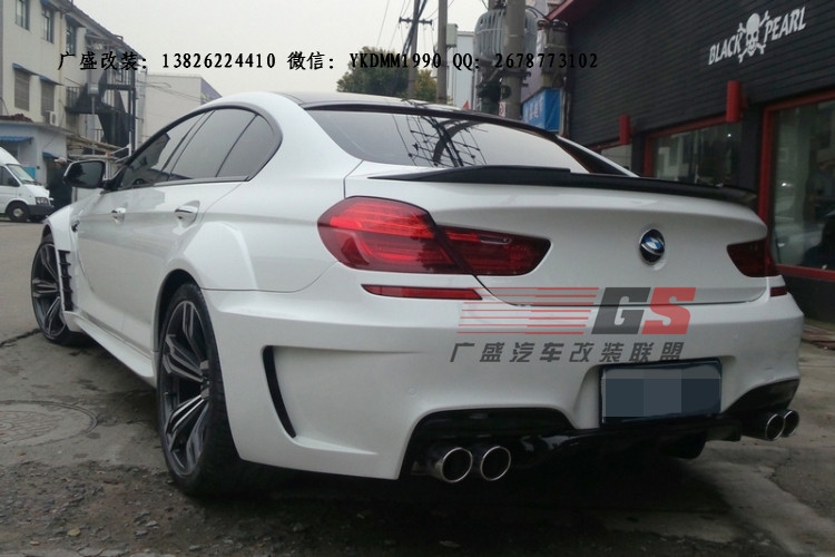 寶馬6系F12 F13 M6改裝prior-design寬體大包圍碳纖維尾翼排氣管