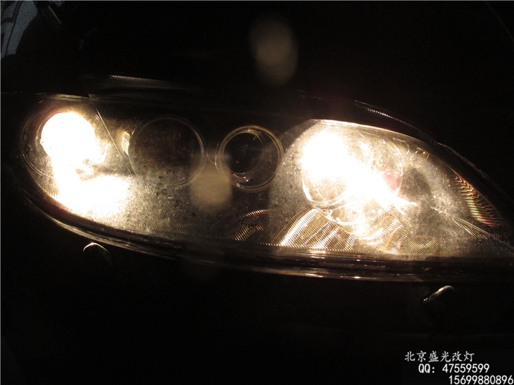北京盛光改燈馬自達(dá)六改路虎發(fā)現(xiàn)三雙光透鏡北京改氙氣大燈
