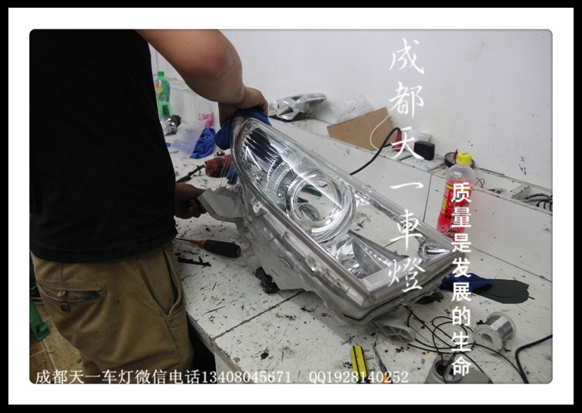 成都13款漢蘭達改車燈|成都漢蘭達車燈改裝氙氣燈透鏡