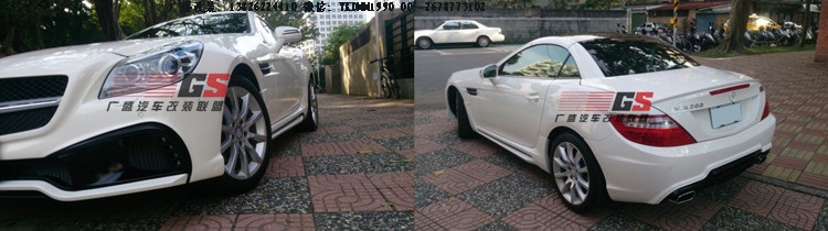 奔馳SLK200 SLK300 R172改裝WALD大包圍碳纖維尾翼后唇排氣管