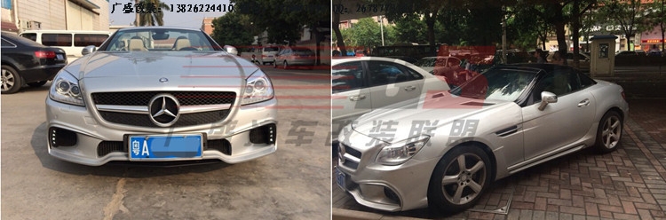 奔馳SLK200 SLK300 R172改裝WALD大包圍碳纖維尾翼后唇排氣管