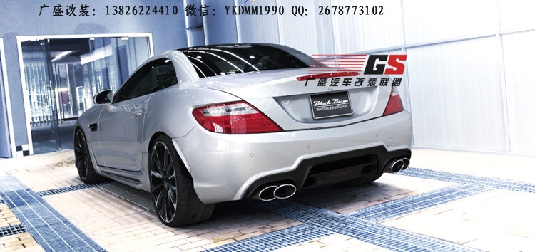 奔馳SLK200 SLK300 R172改裝WALD大包圍碳纖維尾翼后唇排氣管
