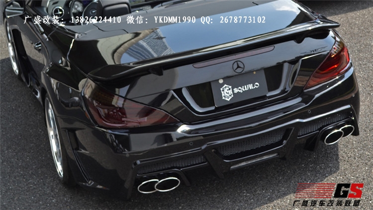 奔馳SL R231 AMG改裝VITT大包圍尾翼碳纖維機(jī)蓋后唇排氣管輪轂