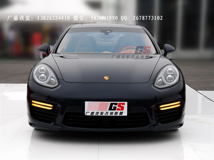 14 15保時(shí)捷Panamera970改裝Turbo大嘴前杠GTS大包圍日行燈排氣管