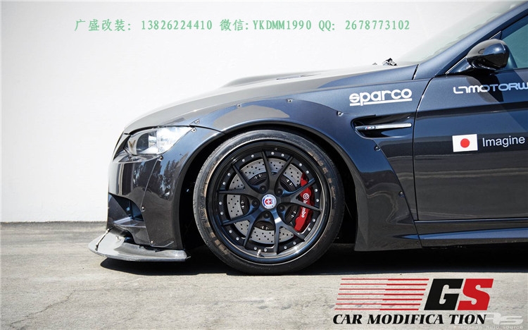 寶馬E92 M3改裝lb-performance寬體包圍碳纖維前唇尾翼輪眉葉子板
