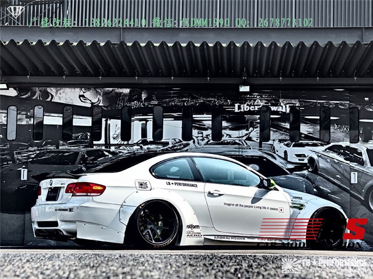 寶馬E92 M3改裝lb-performance寬體包圍碳纖維前唇尾翼輪眉葉子板