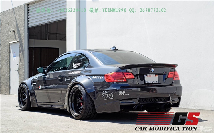 寶馬E92 M3改裝lb-performance寬體包圍碳纖維前唇尾翼輪眉葉子板