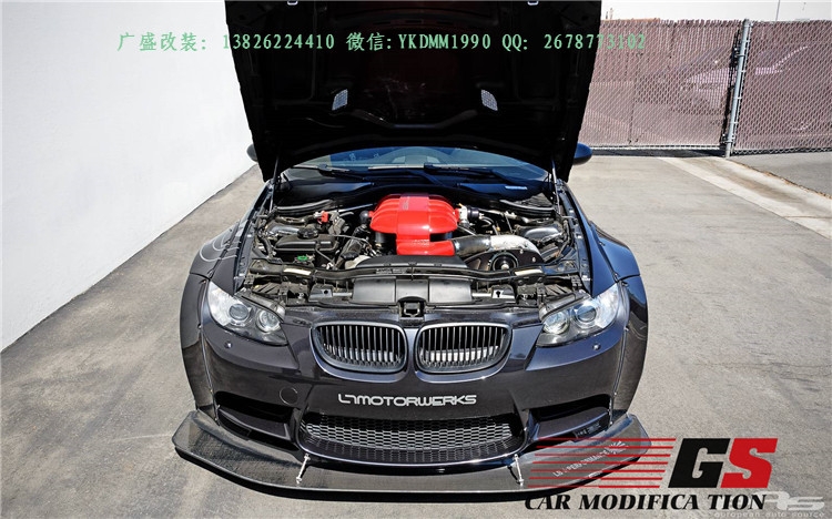 寶馬E92 M3改裝lb-performance寬體包圍碳纖維前唇尾翼輪眉葉子板