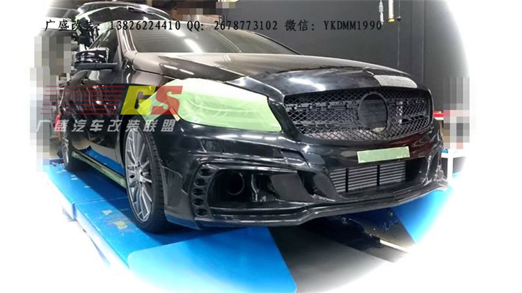 奔馳A級W176改裝ROWEN大包圍尾翼排氣管A180 A260 A45 改裝小包圍