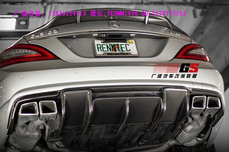 奔馳CLS300 CLS350 CLS60AMG改裝Renntech碳纖維后唇尾翼W218包圍