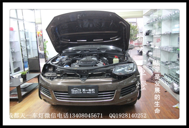 車燈大眾途銳改燈|成都途銳改裝高配LED日行燈