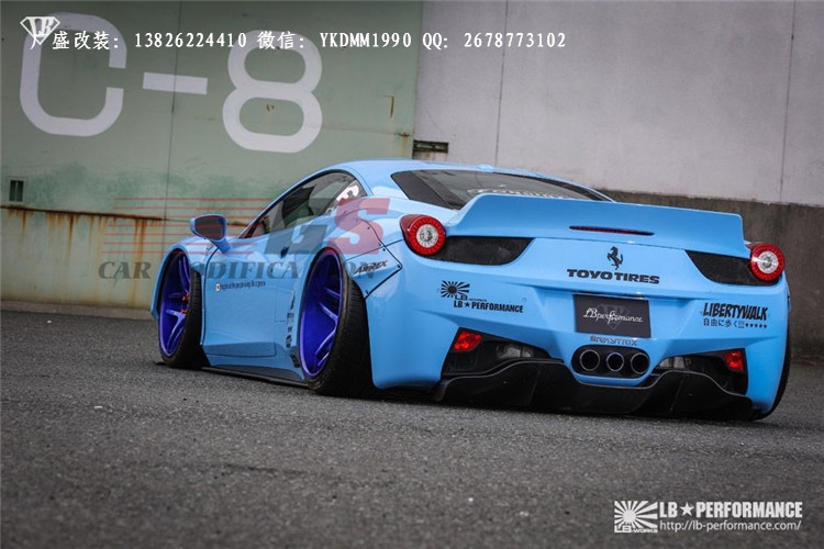 法拉利458改裝LB FERRARI寬體包圍 碳纖維尾翼前唇后唇 IPE排氣管