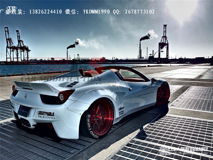 法拉利458改裝LB FERRARI寬體包圍 碳纖維尾翼前唇后唇 IPE排氣管