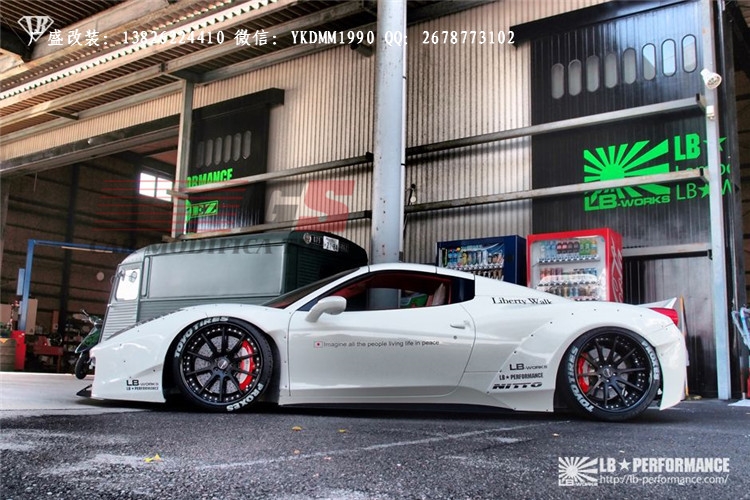 法拉利458改裝LB FERRARI寬體包圍 碳纖維尾翼前唇后唇 IPE排氣管