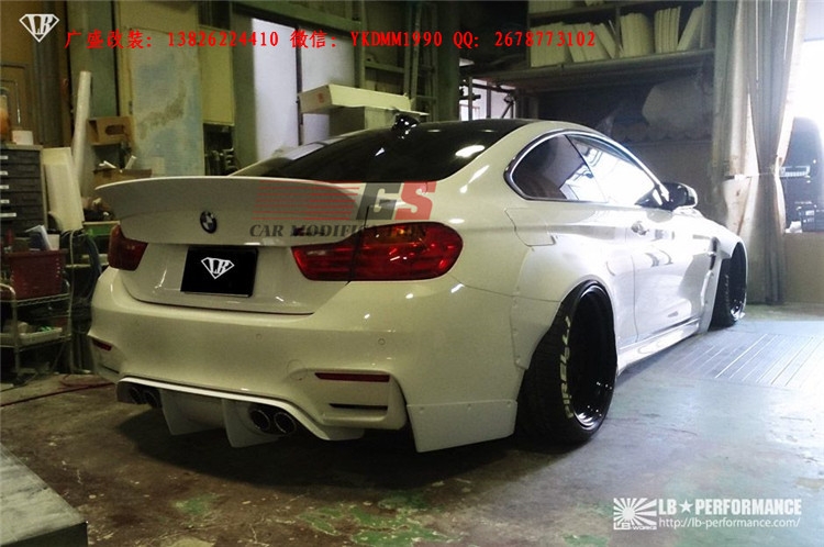 寶馬4系M4 F32 F33 F36改裝LB-Performance寬體包圍碳纖維前后唇