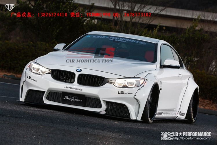 廣盛改裝BMW寶馬4系改裝LB-Performance寬體大包圍碳纖維前唇尾翼