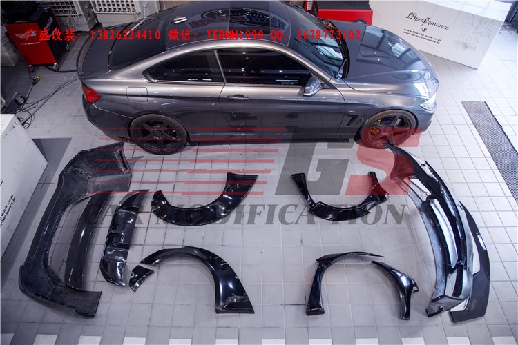 廣盛改裝BMW寶馬4系改裝LB-Performance寬體大包圍碳纖維前唇尾翼
