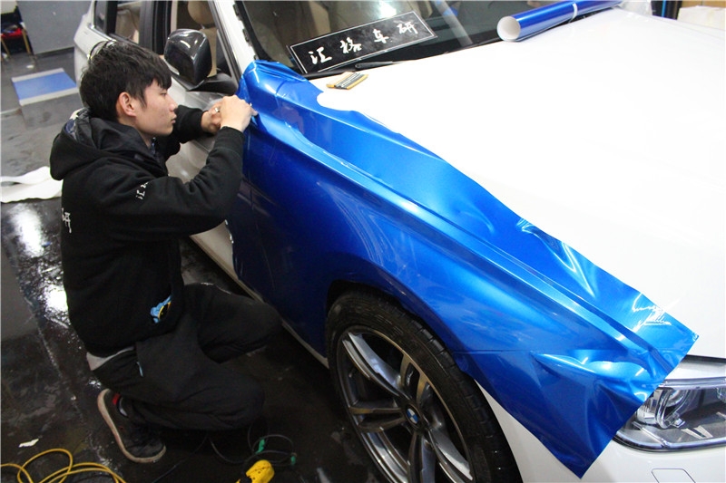 全車汽車改色膜寶馬改色貼膜 車衣裳改色金屬膜爵士藍(lán) 改色貼膜