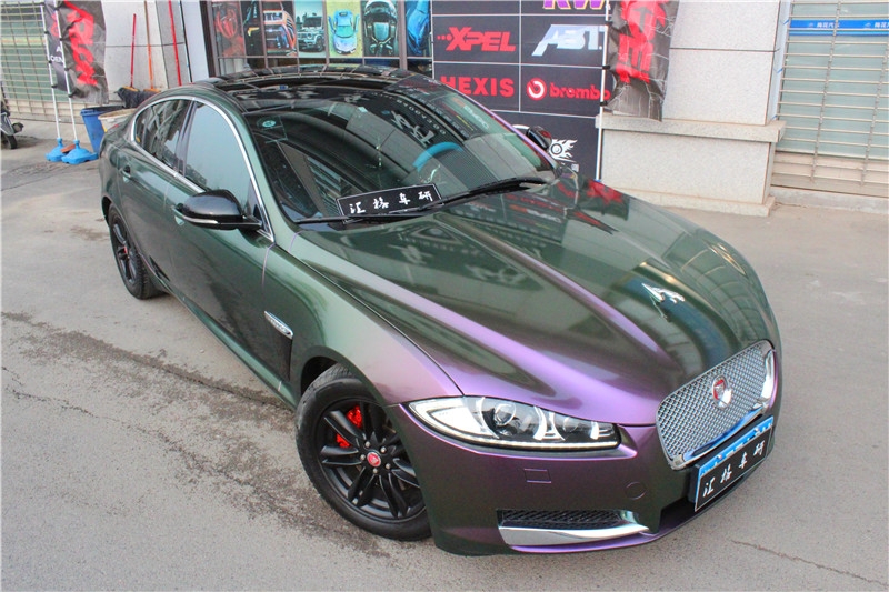 長(zhǎng)沙捷豹XF全車(chē)變色龍改色膜 法國(guó)HEXIS變色龍改色膜 變色龍膜