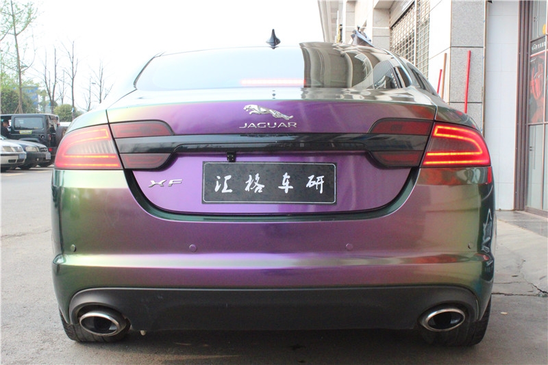 長(zhǎng)沙捷豹XF全車(chē)變色龍改色膜 法國(guó)HEXIS變色龍改色膜 變色龍膜