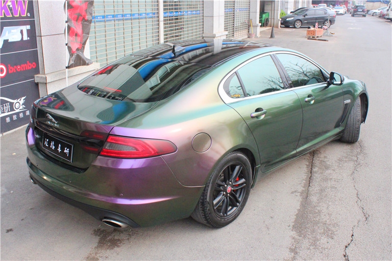 長(zhǎng)沙捷豹XF全車(chē)變色龍改色膜 法國(guó)HEXIS變色龍改色膜 變色龍膜