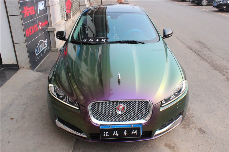 長(zhǎng)沙捷豹XF全車(chē)變色龍改色膜 法國(guó)HEXIS變色龍改色膜 變色龍膜