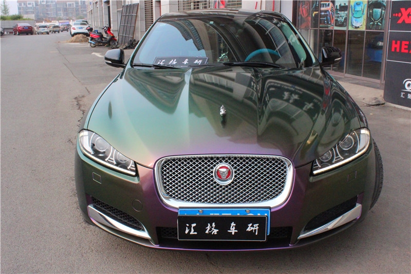 長(zhǎng)沙捷豹XF全車(chē)變色龍改色膜 法國(guó)HEXIS變色龍改色膜 變色龍膜