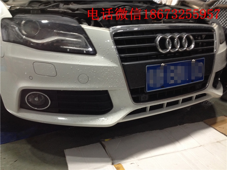 奧迪A4加裝自動大燈、后出風(fēng)、遮陽簾、RS4中網(wǎng)霧燈罩。湖南長沙株洲湘潭哪里可以改裝奧迪