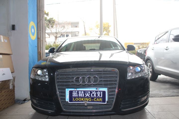 合肥藍精靈改燈實體店奧迪A6改燈升級海拉三透鏡歐司朗HID大燈