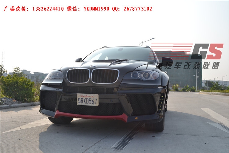 BMW寶馬X6 E71改裝LUMMA寬體大包圍碳纖維機(jī)蓋后唇四出排氣管尾翼